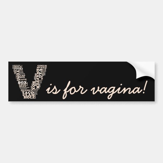 V voor vagina overwinning Michigan Bumpersticker (Voorkant)
