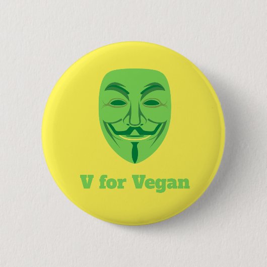 V voor veganist ronde button 5,7 cm (Voorkant)
