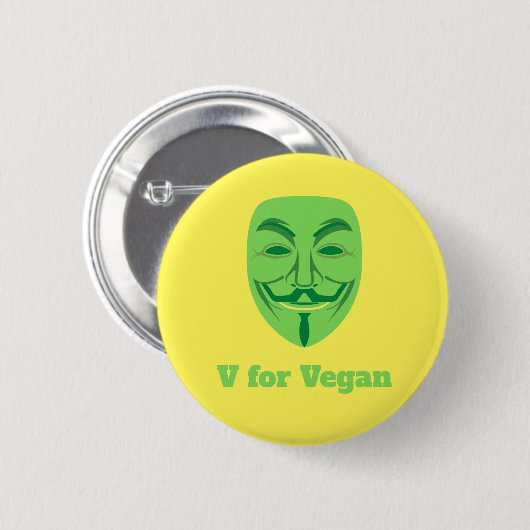 V voor veganist ronde button 5,7 cm (Voorkant /achterkant)