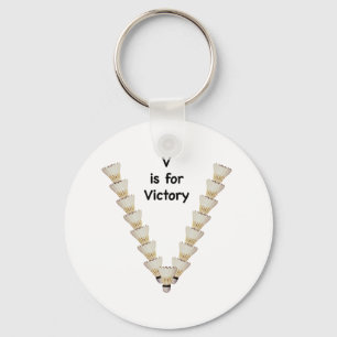 V voor Victory Badminton Sleutelhanger