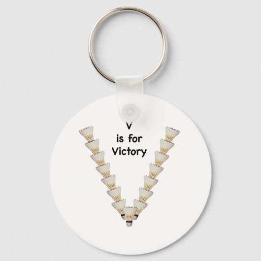 V voor Victory Badminton Sleutelhanger (Voorkant)