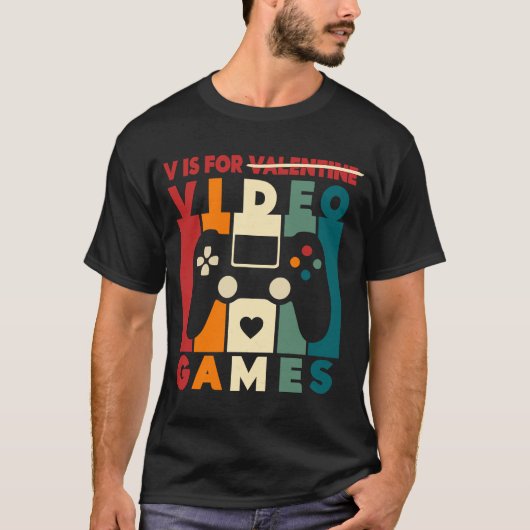 V voor VideoGames Retro T-shirt (Voorkant)