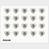V voor Violet Flower Monogram Hart Sticker (Vel)