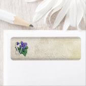 V voor Violets Flower Monogram Etiket (Insitu)