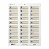 V voor Violets Flower Monogram Etiket (Full Sheet)