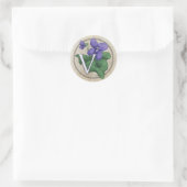 V voor Violets Flower Monogram Ronde Sticker (Tas)