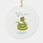 V voor Viper Keramisch Ornament (Voorkant)