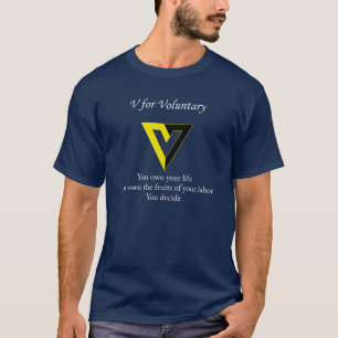 V voor Vrijwillig - donker T-shirt