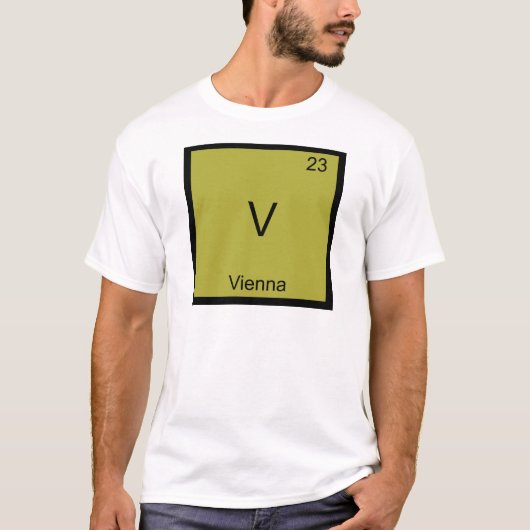 V- Wien Funny Chemistry Element Symbol T-Shirt (Voorkant)