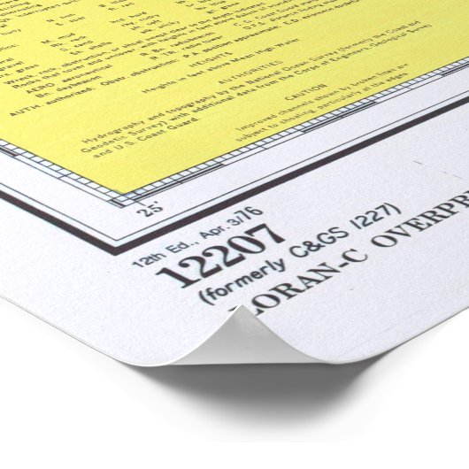  VA Beach to Buitenbanks NC Map (1976) Poster (Hoek)