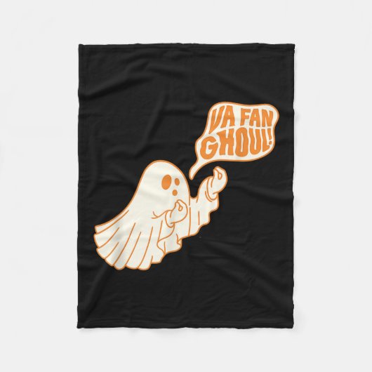Va Fan Ghoul Halloween Ghost Design Fleece Deken (Voorkant)