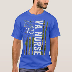 VA Nurse Camouflage Amerikaanse vlag Patriotic Nur T-shirt