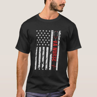 VA Nurse  Patriotic American Flag USA 4th o T-shirt