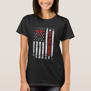VA Nurse Patriotic Veterans Nurse Amerikaanse vlag T-shirt