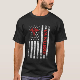 VA Nurse Patriotic Veterans Nurse Amerikaanse vlag T-shirt