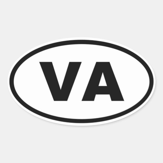 VA Virginia Ovale Sticker (Voorkant)