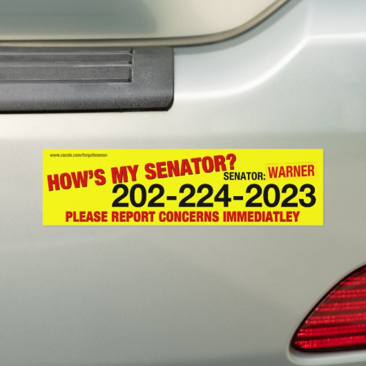 VA-WARNER BUMPERSTICKER (Op auto)