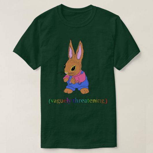 Vaag dreigend konijn t-shirt (Design voorkant)