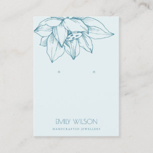 VAAK AQUA BLAUWGROEN BLAUW LOTUS EENVOUDIGE EARING VISITEKAARTJE