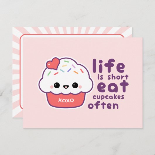 Vaak at Cupcakes Briefkaart (Voorkant / Achterkant)