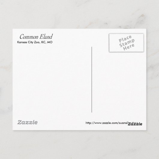 Vaak Eland Briefkaart (Achterkant)