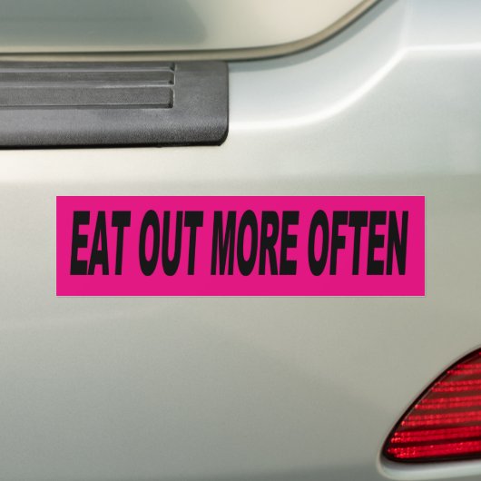 Vaak eten bumpersticker (Op auto)