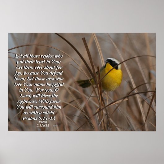 Vaak gele vogelpsalm 5:11&12 Afdrukken Poster (Voorkant)