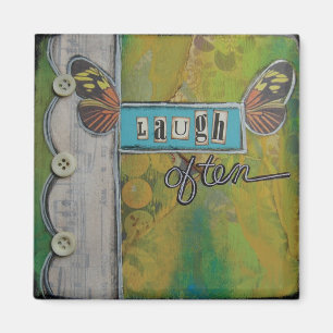 "Vaak Lachen" Art Magnet van Nancy Lefko