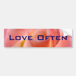 Vaak LIEFDE bumperstickers Roze Roos Bloem