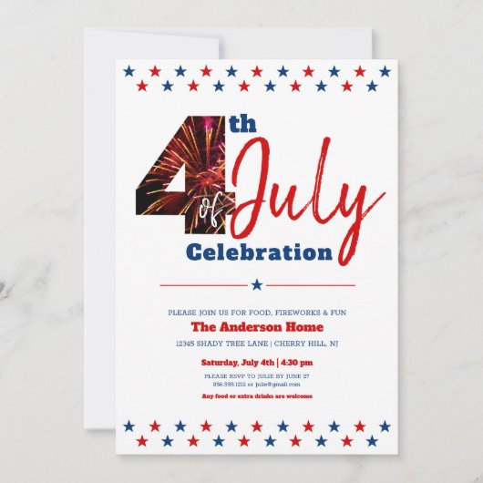 Vaak Modern 4 juli Vuurwerk VS Patriottisch Kaart (Voorkant)