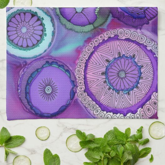 Vaak Paarse keukenhanddoek (Gevouwen)