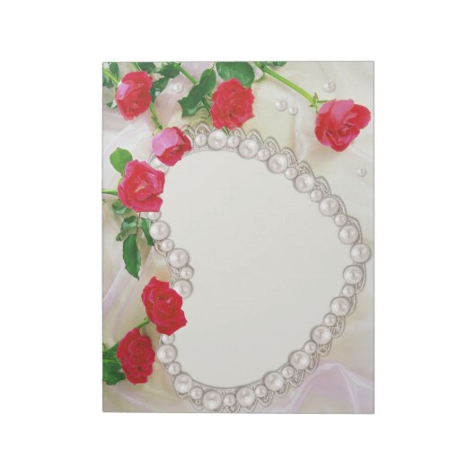 Vaak Rozen en harten bruiloft Notitieblok (Linkerzijde)