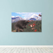 Vaak varkensvoer op hogedrukreinbes canvas afdruk (Insitu (Houten vloer))