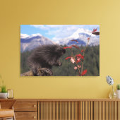 Vaak varkensvoer op hogedrukreinbes canvas afdruk (Insitu (Woonkamer))