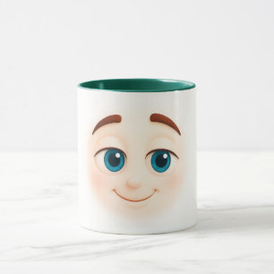 vaak verpletterende glimlach – zoete emoji met bla mok