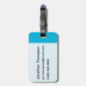 Vaal blauw bagagelabel (Achterkant verticaal)