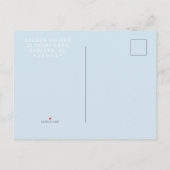 Vaal blauw | Uitnodiging tot Baby shower Briefkaart (Achterkant)