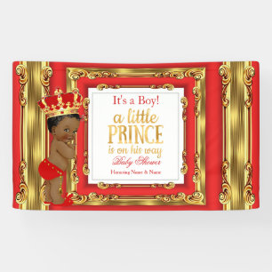 Vaandel Prins Baby Shower Koninklijk Rode Gouden E Spandoek