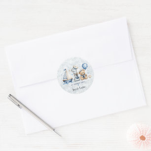 Vaar-ebrate Eerste Nautilische Verjaardag Ronde Sticker