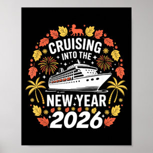 Vaar in het nieuwe jaar 2026 viering ontwerp poster
