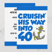 Vaar je een weg naar 40 Invite Kaart (Voorkant / Achterkant)