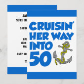 Vaar je een weg naar 50 Invite Kaart (Voorkant / Achterkant)