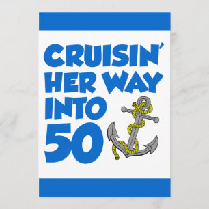 Vaar je een weg naar 50 Invite Kaart