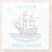 Vaar met onze bemanning glazen onderzetter (Achterkant)