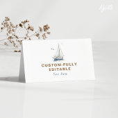 Vaar op Over Nautical Folded Food Tent B'day Kaart