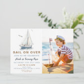 Vaar over nautische foto Verjaardag Uitnodigen Kaart (Staand voorkant)