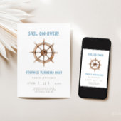 Vaar over nautische uitnodiging voor verjaardagsfe