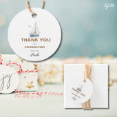 Vaar over zeilboot Circle Favor Dank u Label