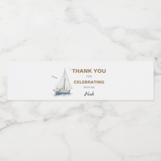 Vaar over zeilboot Nautische waterfles Label Waterfles Etiket (Enkel label)