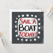 Vaar vandaag met een boot Wenskaart Kaart (Voorkant / Achterkant in situ)